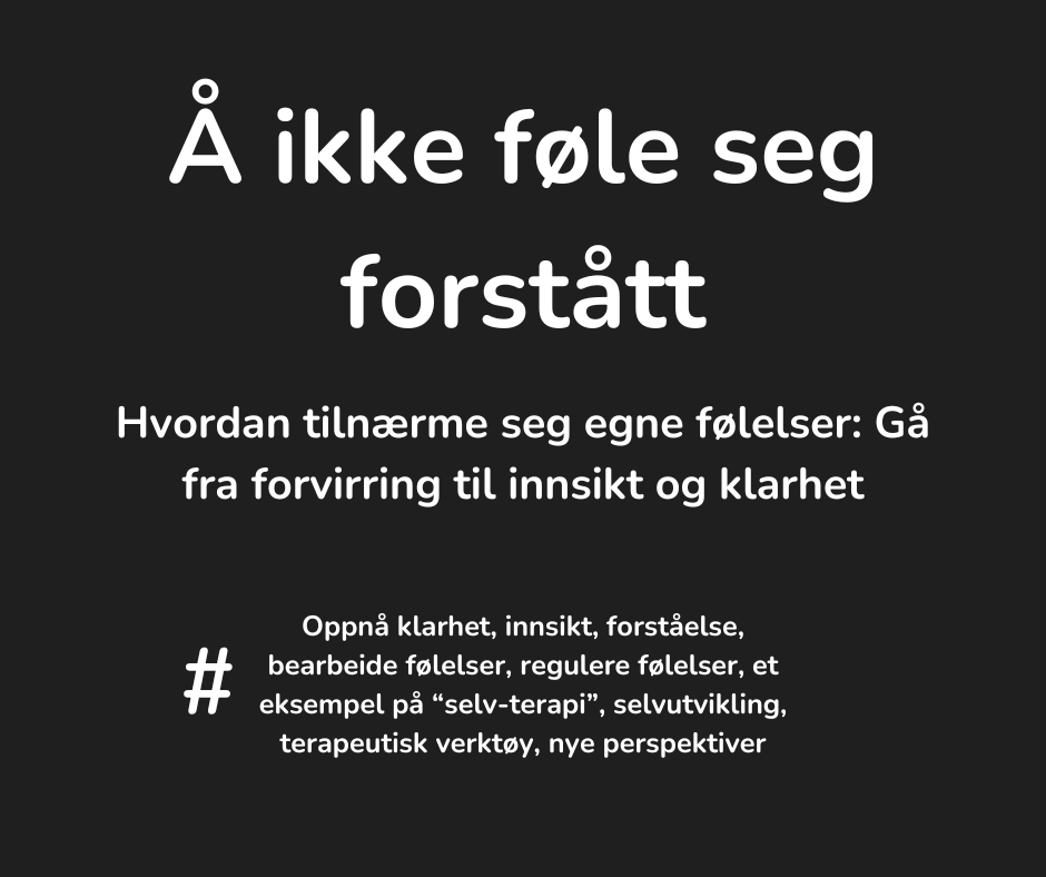 Å ikke føle seg&nbsp;forstått.